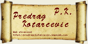 Predrag Kotarčević vizit kartica